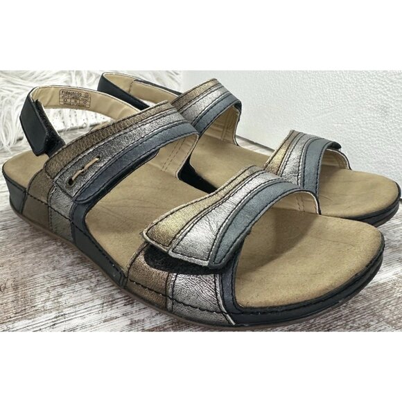 Romika Fidschi-5 Adjustable Sandal Womens EU 39 US 8-8.5 Blue Silver Gold ($135) - Picture 15 of 15